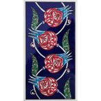 Armada Çini ED 209 10x20 cm Kobalt Nar çiçekli Eldekoru Çini Karo