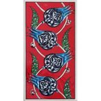 Armada Çini ED 210 10x20 cm Kırmızı Nar çiçekli Eldekoru Çini Karo