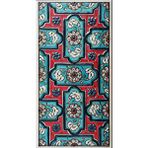 Armada Çini ED 218 10x20 cm Turkuaz Geometrik Eldekoru Çini Karo