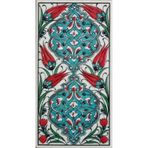 Armada Çini ED 228 10x20 cm Turkuaz Rumi Desen Eldekoru Çini Karo