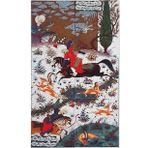 Armada Çini ED 610 60x100 cm Osmanlı Av Sahnesi Minyatür Pano