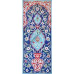 Armada Çini ED-704 40X100 Cm Kobalt Saksılı Eldekoru Çini Pano