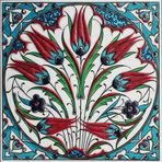 Armada Çini ED334 20x20 cm Lalezar Desenli Eldekoru Çini karo