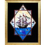 Armada Çini ED682 Yıldız Kalyon 80x100 cm Çini Pano