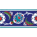 Armada Çini KS 12 10x20 cm İznik Çiçek Desenli Seramik Çini Bordür
