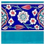 Armada Çini KS-24 Osmanlı Çiçek Desenli 20x20 cm Seramik Çini Bordür