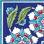 Armada Çini KSK 18 10x10 cm Osmanlı Yaprak Desen Çini Bordür Köşe