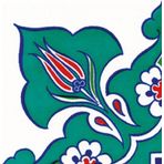 Armada Çini KSK 22 10x10 cm Taç Desenli İznik Çini Bordür Köşesi