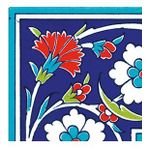 Armada Çini KSK 43 10x10 cm Karanfil Desenli Çini Bordür Köşesi