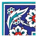 Armada Çini KSK 8 10x10 cm İznik Çiçek Desenli Çini Bordür Köşe