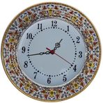 Armada Çini Prt 62 25 cm Sarı Altın Yaldızlı Lale Karanfil Çini Saat