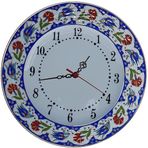 Armada Çini PRT 63 25 cm Lacivert Altın Yaldızlı Lale Karanfil Çini Saat