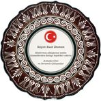Armada Çini Resimli Baskılı El Dekoru Kütahya Çini Kahverengi 30 cm Tabak