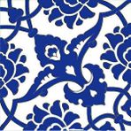 Armada Çini SP 83 20x20 cm Kobalt Beyaz İznik Rumi Desenli Çini Karo