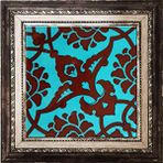 Armada Çini SP 83 Turkuaz Kahve Kütahya Çini Seramik 20x20 cm Pano
