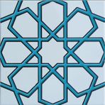 Armada Çini SP 89-V 20x20 cm Turkuaz Beyaz Türkmen Yıldızı Çini Karo