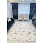 Armada Halı Örtüsü LASTİKSİZ Krem Geometrik Desen.