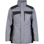 Armadillo Allium - Ripstop Parka Kışlık Reflektörlü Kaban İçi Polarlı Su Geçirmez Nefes Alabilir Kapüşonlu Dayanıklı Mont - Gri - Siyah - 3XL