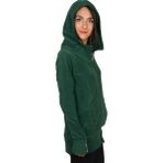 Armadillos Kapüşonlu Kadın Polar Eldivenli Detaylı Bayan Polar Sweatshirt - Haki Yeşil