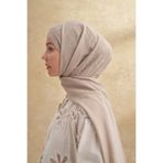 ARMANDA BAMBU BAROQ DESEN ŞAL - KOYU BEJ