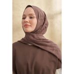 ARMANDA BAMBU BAROQ DESEN ŞAL - KOYU VİZON