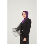 ARMANDA Ipekli Çift Renkli Şal - Mürdüm-siyah