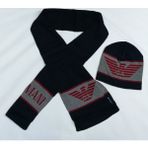 Armani 2-3 Yaş Lacivert-Gri Junior Erkek Çocuk Atkı Bere Takımı