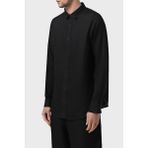 Armani Exchange % 100 Keten Normal Kalıp Klasik Yaka Gömlek Erkek Gömlek XM001221 AF14619 UC001 - Siyah