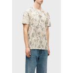 Armani Exchange % 100 Pamuk Normal Kalıp Bisiklet Yaka Desenli T Shirt Erkek T Shirt XM002502 AF10358 F1146 - Krem - Bej - XL
