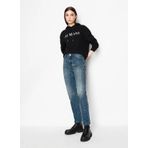 Armani Exchange 6RYM95 Siyah Kapüşon Yaka Baskılı Kadın Sweatshirt