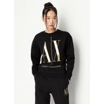 Armani Exchange 8NYM07 Siyah Bisiklet Yaka Baskılı Kadın Sweatshirt