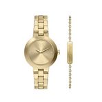 Armani Exchange Ax7177set Altın Rengi Çelik Kadın Kol Saati Ve Bileklik Seti