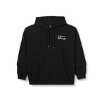 Armani Exchange Bayan Bonded Stripe, Kontrast Logo Line, Hoodie Hooded Sweatshirt, Siyah, L