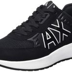 Armani Exchange Dusseldorf kabartmalı geometrik motifli erkek spor ayakkabısı, Siyah, 42 EU