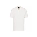 Armani Exchange Erkek Ax Stacked Logo Cotton Piquet Zip Up Polo Tişört, beyaz (Off White), XXL