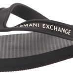 Armani Exchange Erkek baskılı kauçuk taban, yan logo parmak arası terlik, Siyah, 39 EU