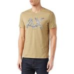 Armani Exchange Erkek Big Ax Logo V Yaka Tişört, Bej, XS