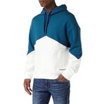 Armani Exchange Erkek Color Block, Front Pockets kapüşonlu sweatshirt, Mavi/Beyaz, XL