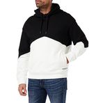 Armani Exchange Erkek Color Block, Front Pockets kapüşonlu sweatshirt, Siyah/Beyaz, M