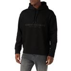 Armani Exchange Erkek Cotton Frenc Terry Utility Logo Drop Shoulder Pullover Hoodie Hooded Sweatshirt, Siyah, M