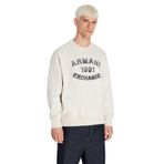Armani Exchange Erkek Cotton French Terry işlemeli ekose logolu kazak sweatshirt, Moonstruck., S