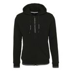 Armani Exchange Erkek French Terry kapüşonlu kazak, Siyah, S