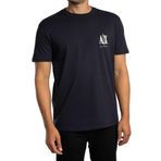 Armani Exchange Erkek kısa kollu yan monogram logolu tişört, mavi (deep navy), XXL