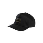 Armani Exchange Erkek Kutu Logolu Şapka, Siyah/Altın, Tek Beden
