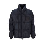 Armani Exchange Erkek kutu yorgan kabartmalı yama Zip Up ceket, Lacivert, L