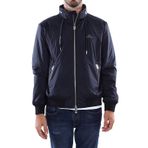 Armani Exchange Erkek ön, Logo On Drawstrings, Zip Pockets, Concealed Hood Ceket, Mavi, ExtraExtra-Large