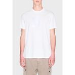 Armani Exchange Erkek One Block Up, Rubbered and Satin Logo T-Shirt (1'li paket), beyaz (Off White), L
