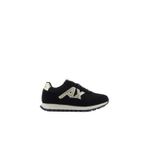 Armani Exchange Erkek Side Geometric Logo Motifs Spor Ayakkabısı, Siyah Soluk Altın, 43 EU