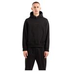 Armani Exchange Erkek Small Front and Back Cotton French Terry kapüşonlu sweatshirt, Siyah, M
