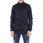 Armani Exchange Erkek Smart Stretch Saten Gündelik Gömlek, Mavi, M
